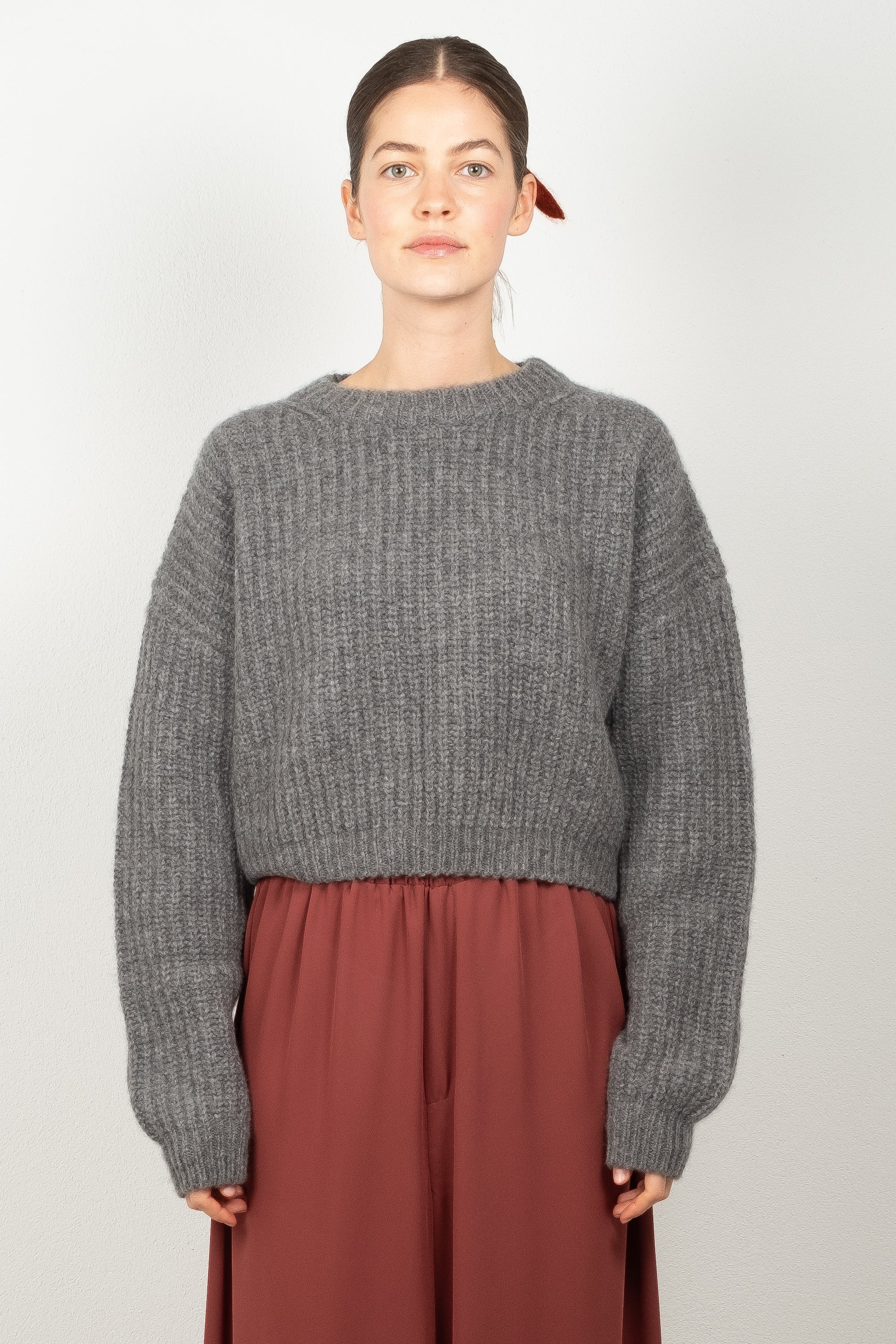 CROPPED FLUFFY TUYA Sweater grey