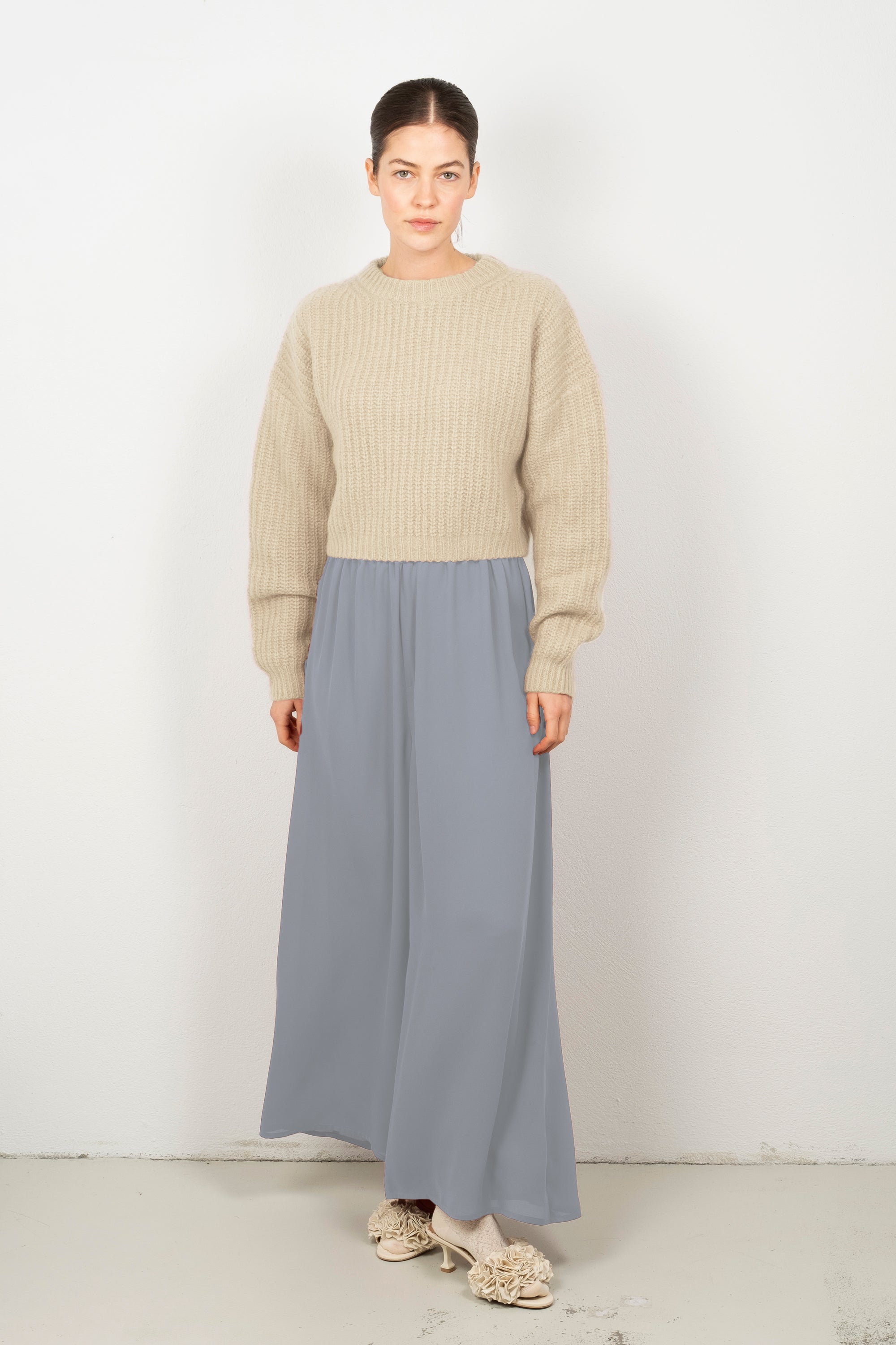 cropped fluffy TUYA sweater
