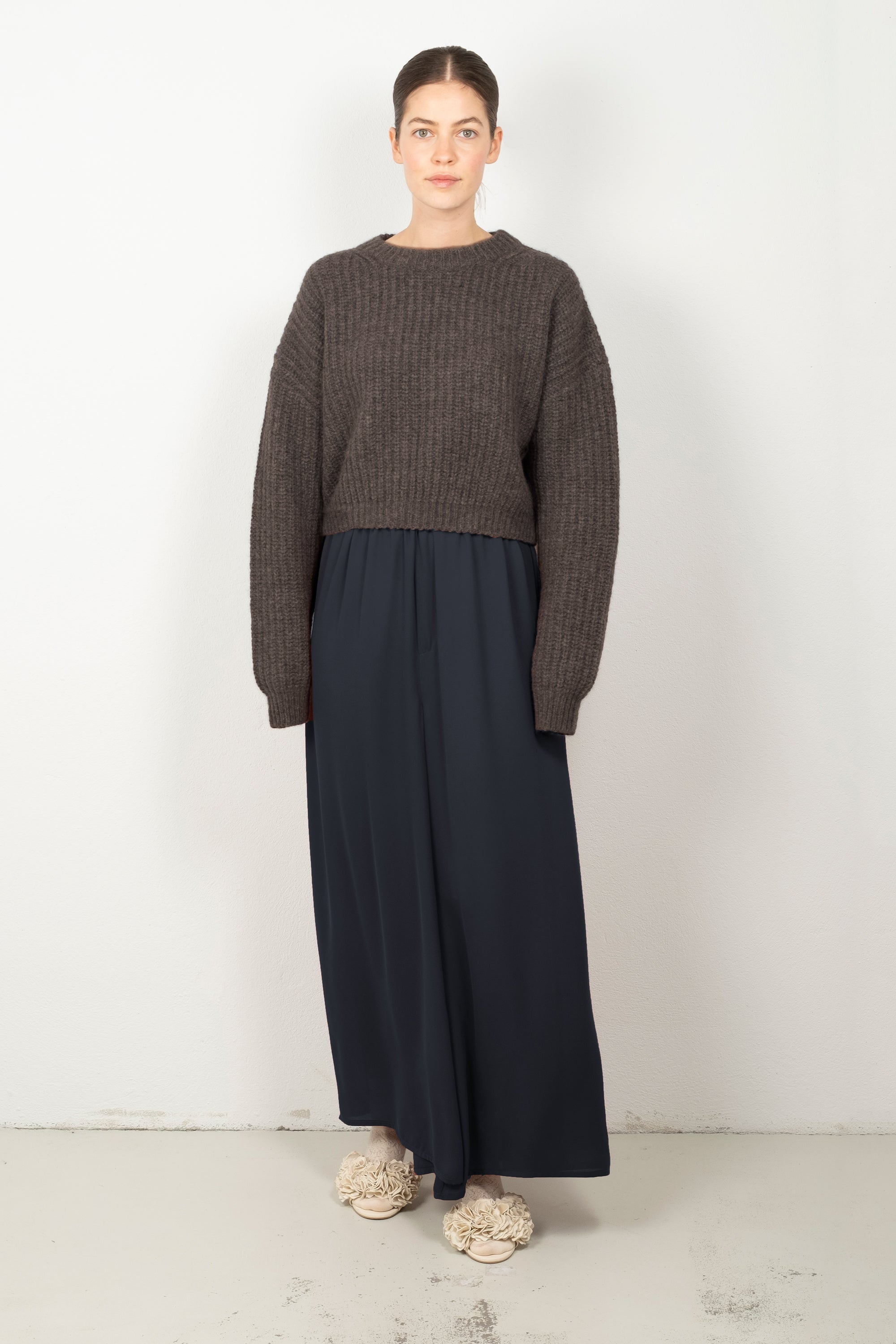 cropped fluffy TUYA sweater