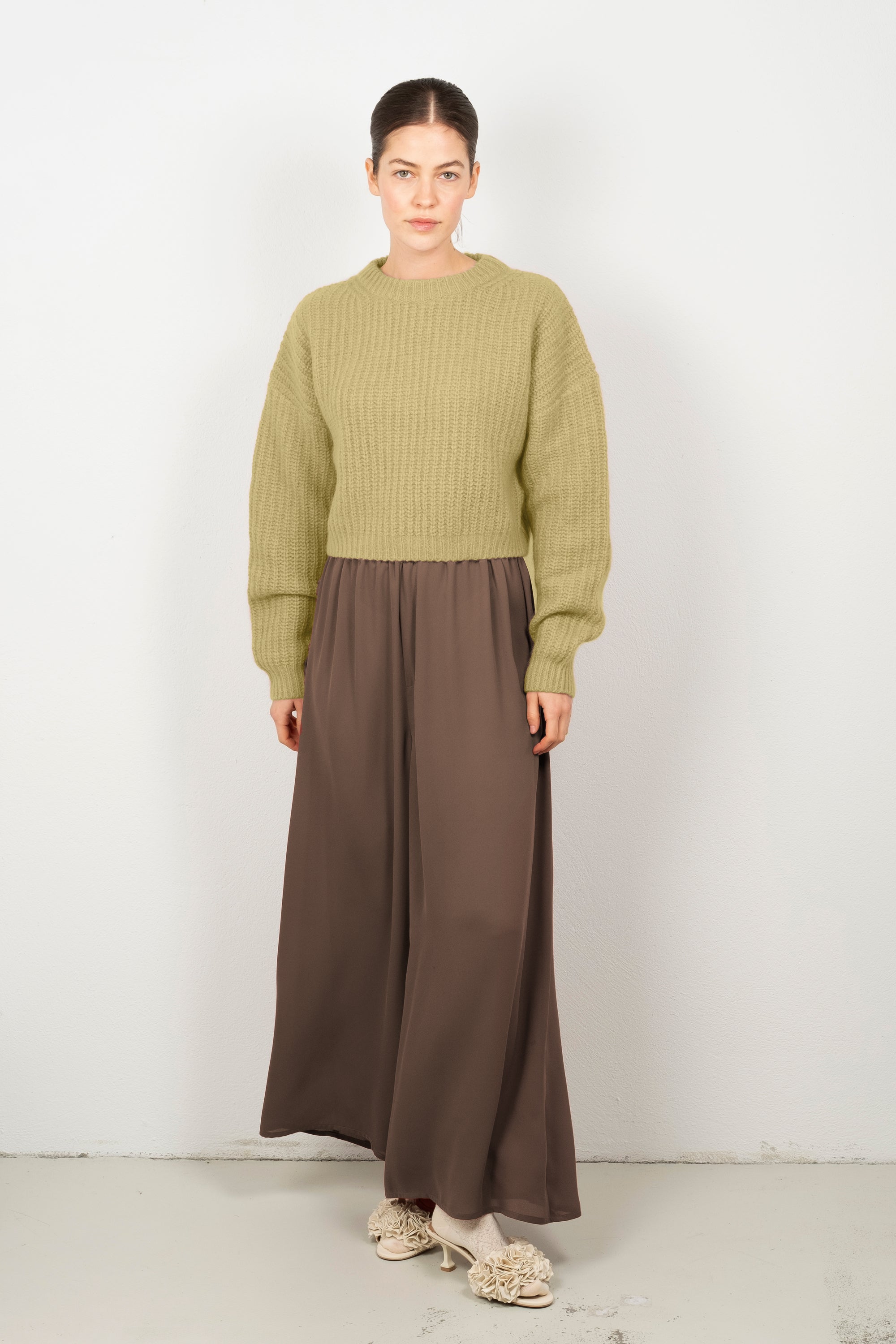 cropped fluffy TUYA sweater