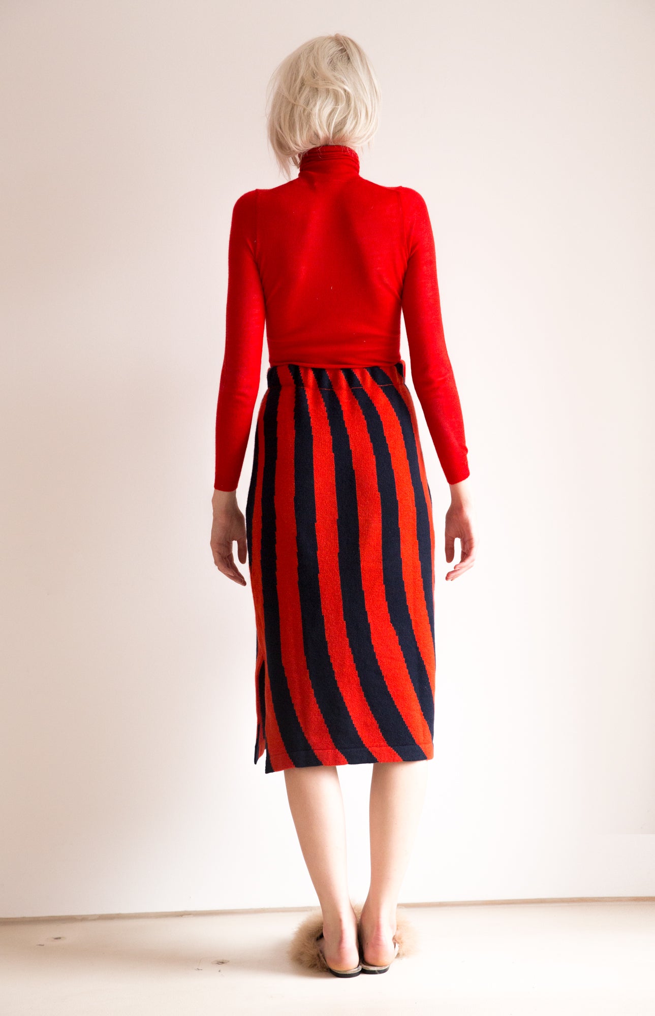 Twisted stripe skirt