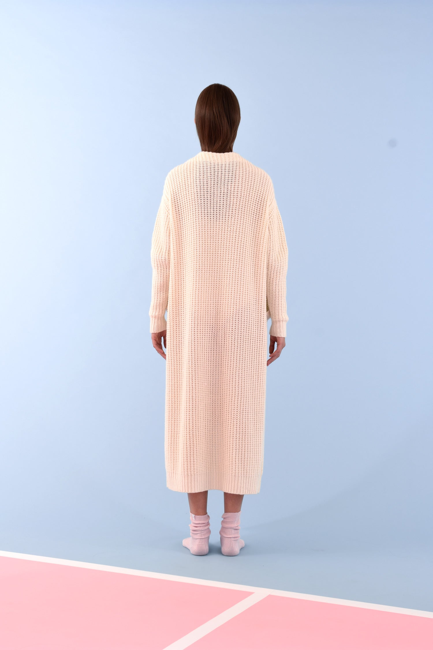 Long chunky handknit summer cardigan